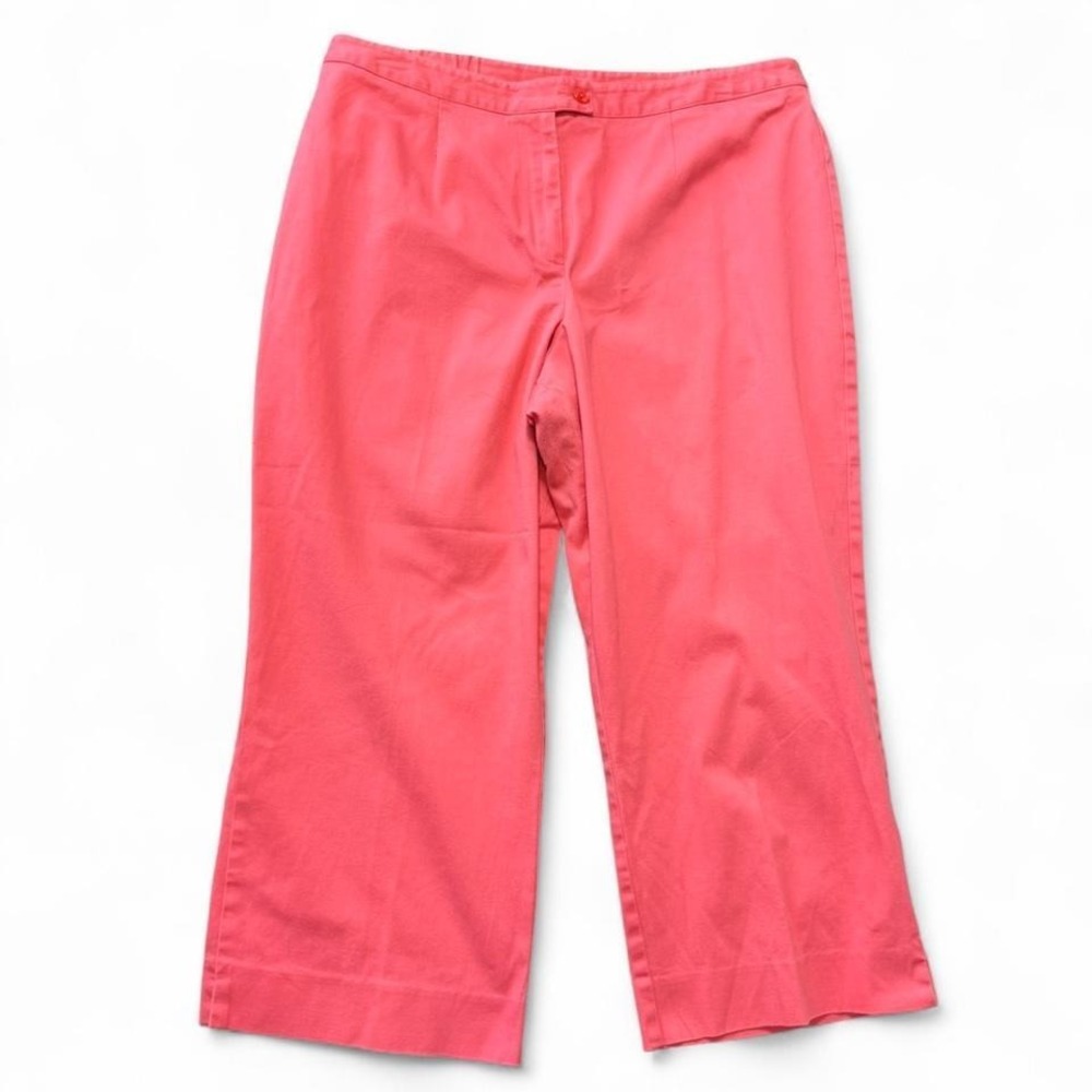 Vintage 90s Coldwater Creek Coral Wide Leg Cropped Pants, Women's Size 18